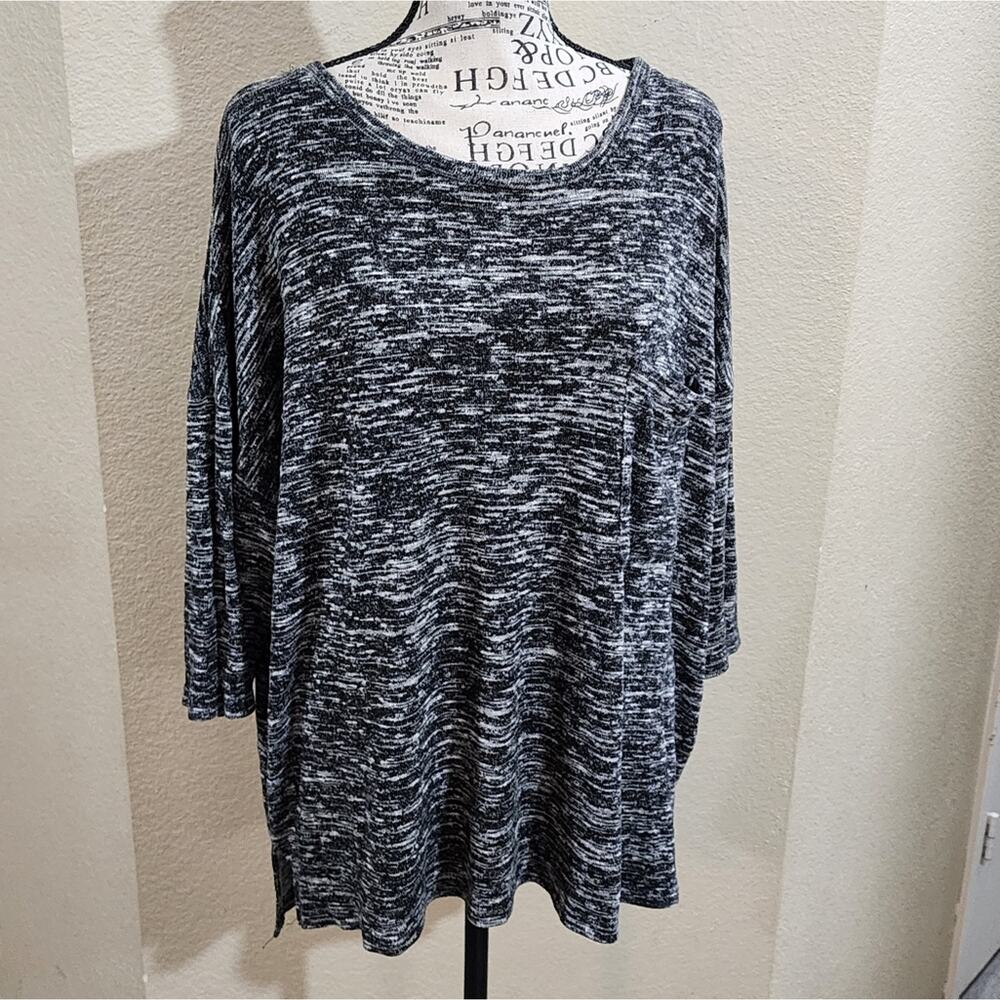 Umgee black heathered super soft cozy tunic size large